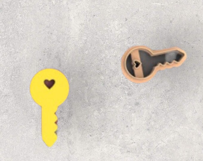 Valentines Love Key Clay Cutter| Polymer clay shape cutter | embossing cutter |earring shape mold | ceramic pottery