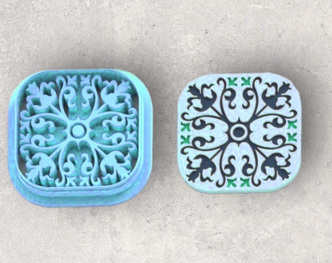 Moroccan Tile Clay Cutter| Polymer clay shape cutter | embossing cutter |earring shape mold | ceramic pottery