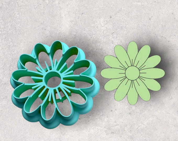 12 Petal Daisy Flower Outline Clay Cutter| Polymer clay shape cutter | embossing cutter |earring shape mold | ceramic pottery