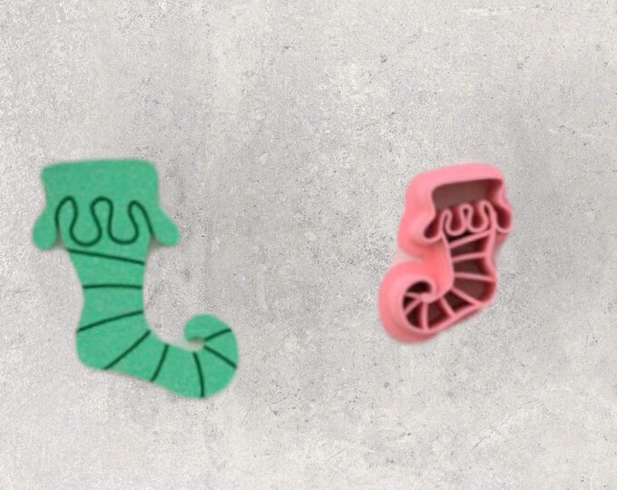 Christmas Elf Shoes Clay Cutter| Polymer clay shape cutter | embossing cutter |earring shape mold | ceramic pottery