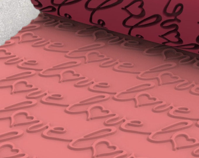 Love Seamless Texture Roller  | Clay Roller I Pottery Roller I Polymer Clay Roller I Texture Rolling Pin |