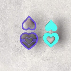 Valentine Heart Combo Clay Cutter | Polymer clay shape cutter | embossing cutter |earring shape mold