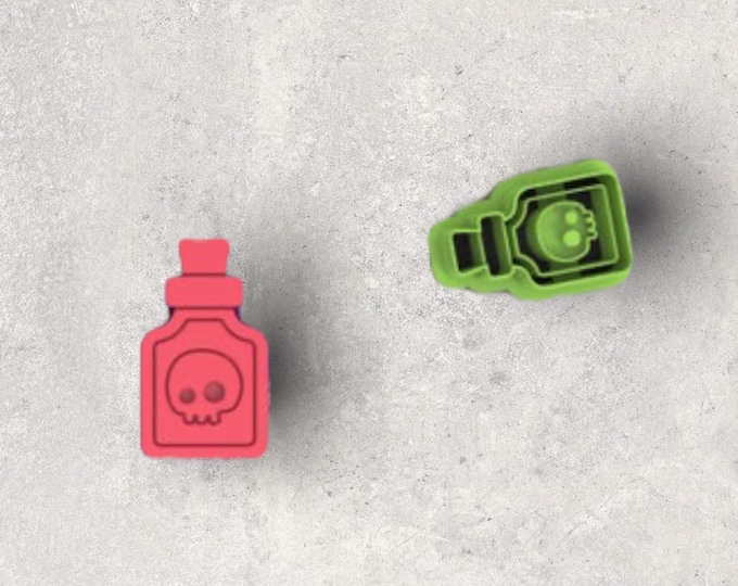 Halloween Potion Poison Clay Cutter| Polymer clay shape cutter | embossing cutter |earring shape mold | ceramic pottery