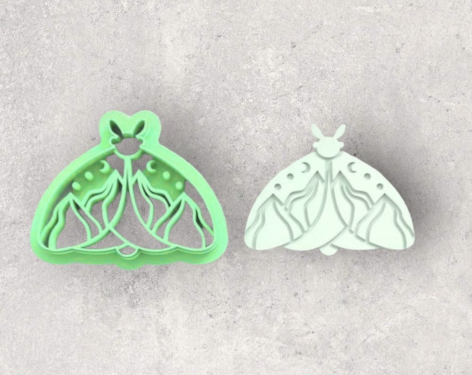 Mystic Moth Clay Cutter| Polymer clay shape cutter | embossing cutter |earring shape mold | ceramic pottery