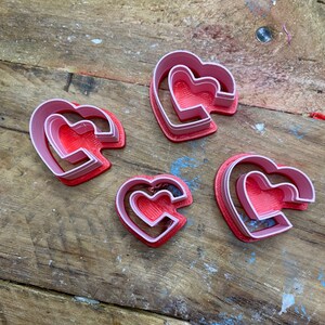 Valentine Heart Embossed Hoop Clay Cutter | Polymer clay shape cutter | embossing cutter |earring shape mold | handmade earrings |