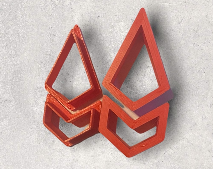 Polygon 2 Piece Clay Cutter Set | Polymer clay shape cutter | embossing cutter |earring shape mold