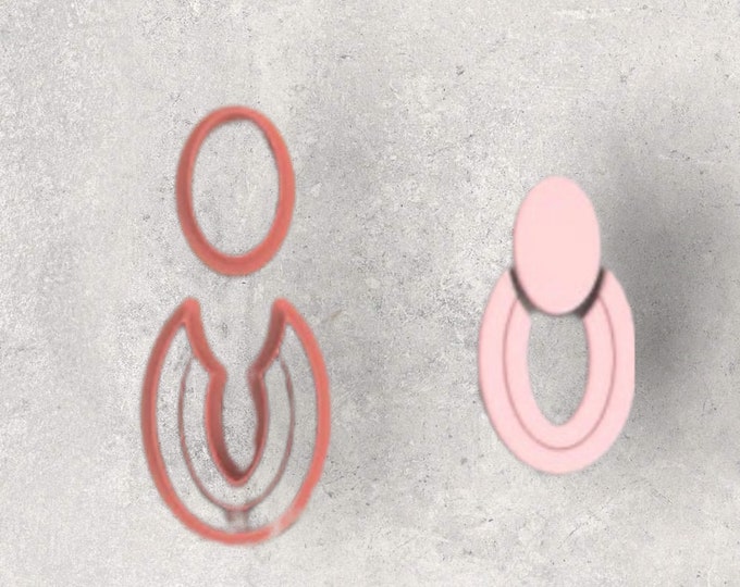 Embossed Dangle Arch Clay Cutter| Polymer clay shape cutter | embossing cutter |earring shape mold | ceramic pottery