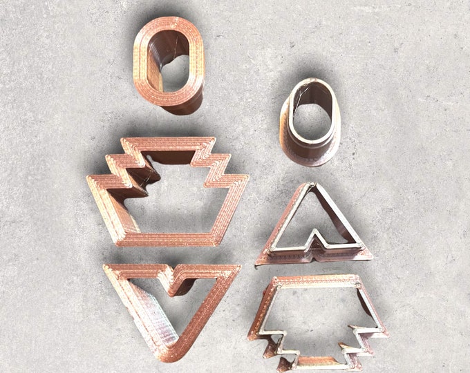 Aztec Combo Cutter Set | Polymer clay shape cutter | embossing cutter |earring shape mold | ceramic pottery | handmade earrings |