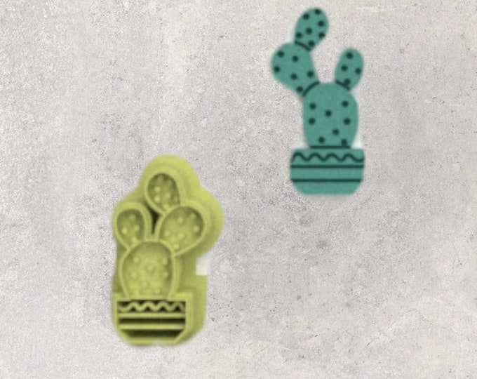 Branched Cacti Clay Cutter| Polymer clay shape cutter | embossing cutter |earring shape mold | ceramic pottery