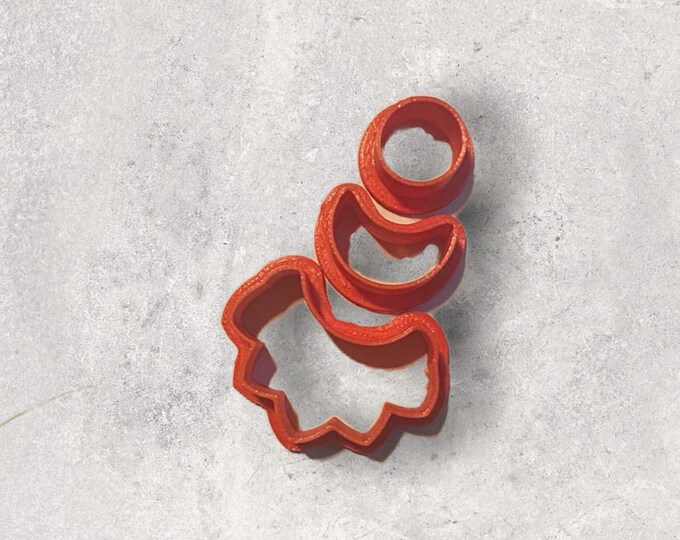 Scallop Dangle 3 Piece Clay Cutter Set | Polymer clay shape cutter | embossing cutter |earring shape mold