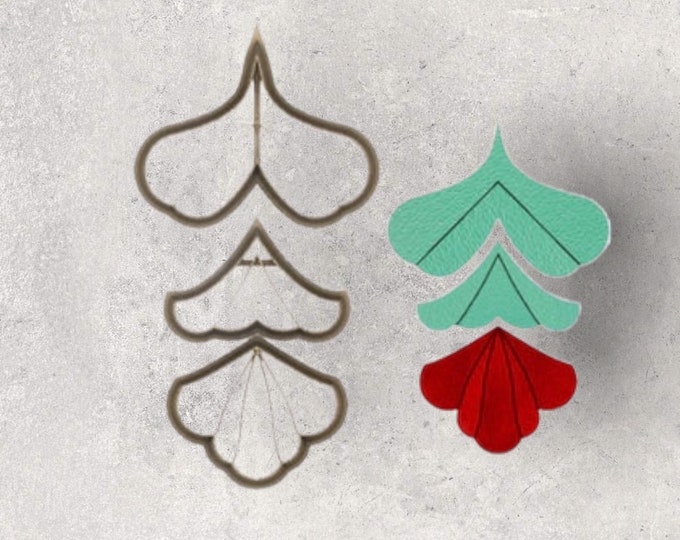 Flower  3 Piece Dangle Combo Cutter Set | Polymer clay shape cutter |earring shape mold | ceramic pottery | handmade earrings