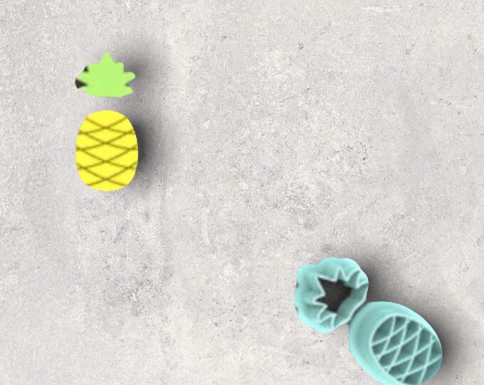 Pineapple 2-piece Clay Cutter| Polymer clay shape cutter | embossing cutter |earring shape mold | ceramic pottery