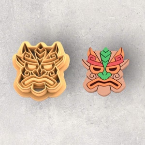 Tiki Voodoo Mask Clay Cutter| Polymer clay shape cutter | embossing cutter |earring shape mold | ceramic pottery