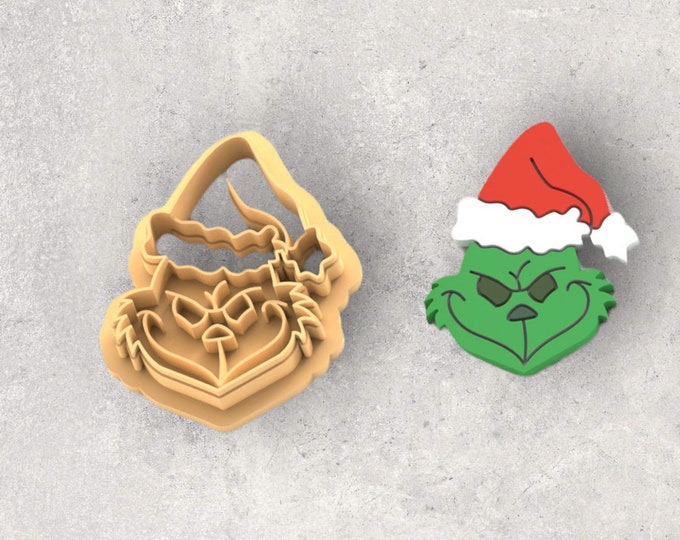 Christmas Grinch Clay Cutter| Polymer clay shape cutter | embossing cutter |earring shape mold | ceramic pottery