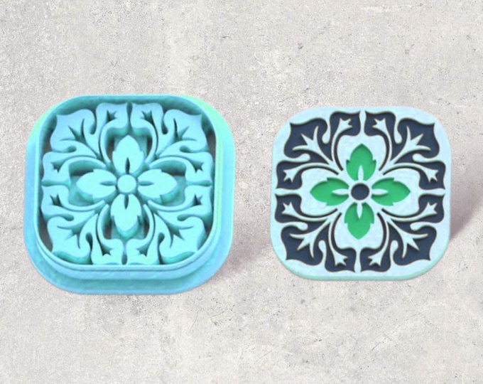 Moroccan Tile Clay Cutter| Polymer clay shape cutter | embossing cutter |earring shape mold | ceramic pottery