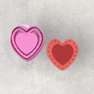 Studded Heart Clay Cutter| Polymer clay shape cutter | embossing cutter |earring shape mold | ceramic pottery