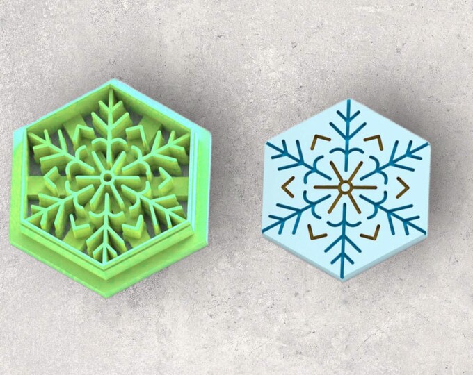 Christmas Snowflake Clay Cutter| Polymer clay shape cutter | embossing cutter |earring shape mold | ceramic pottery