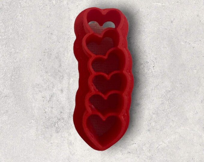 Six Heart Dangle Clay Cutter | Polymer clay shape cutter | embossing cutter |earring shape mold