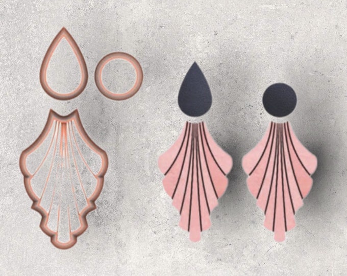 Flower  3 Piece Dangle Combo Cutter Set | Polymer clay shape cutter |earring shape mold | ceramic pottery | handmade earrings