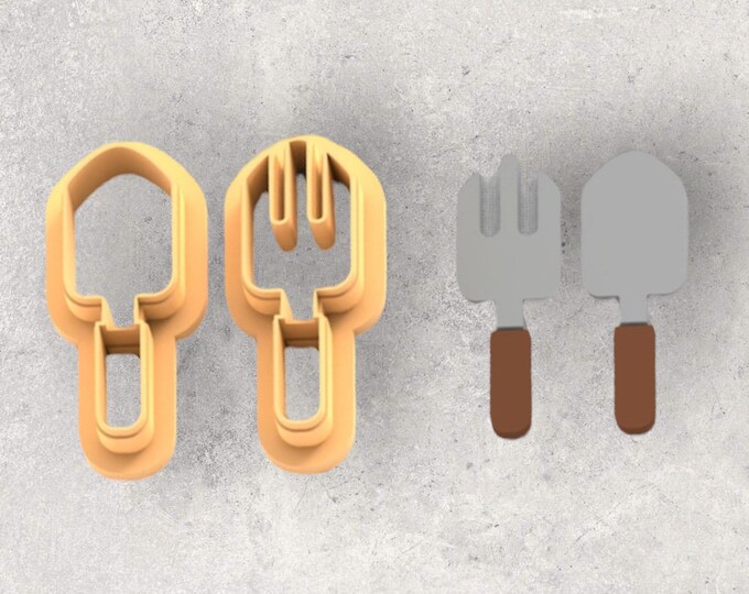 Garden Spade Set Clay Cutter| Polymer clay shape cutter | embossing cutter |earring shape mold | ceramic pottery