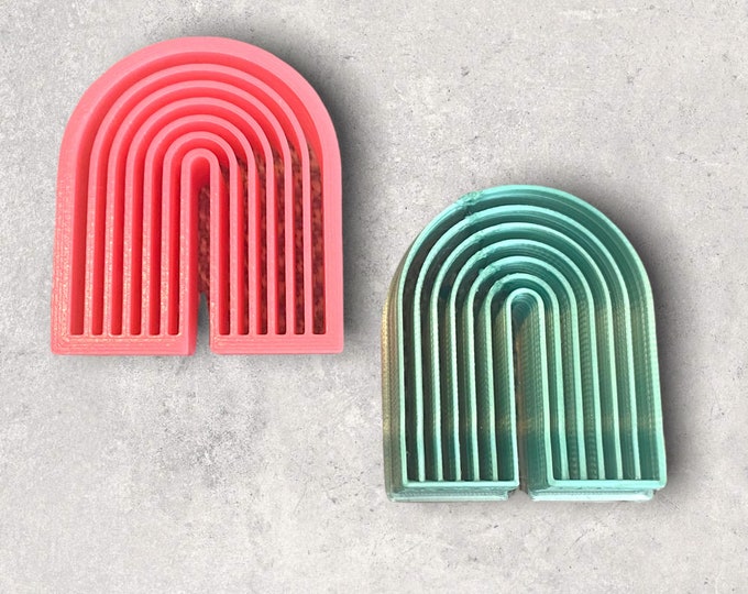 Embossing Rainbow Clay Cutter | Polymer clay shape cutter | embossing cutter |earring shape mold | ceramic pottery | handmade earrings |