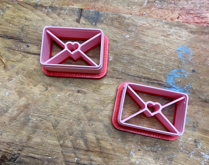 Love Envelope Embossed Clay Cutter | Polymer clay shape cutter | embossing cutter |earring shape mold | handmade earrings |