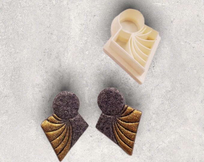 Art Deco Clay Cutter| Polymer clay shape cutter | embossing cutter |earring shape mold | ceramic pottery
