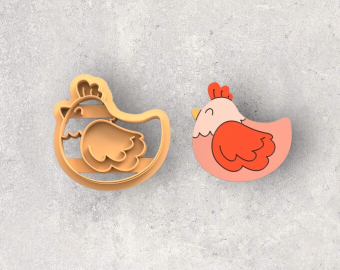 Hen Clay Cutter| Polymer clay shape cutter | embossing cutter |earring shape mold | ceramic pottery