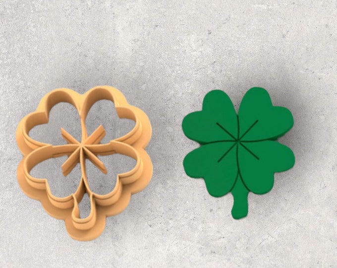 St. Patrick’s Day Four Leaf Clover  Clay Cutter| Polymer clay shape cutter | embossing cutter |earring shape mold | ceramic pottery