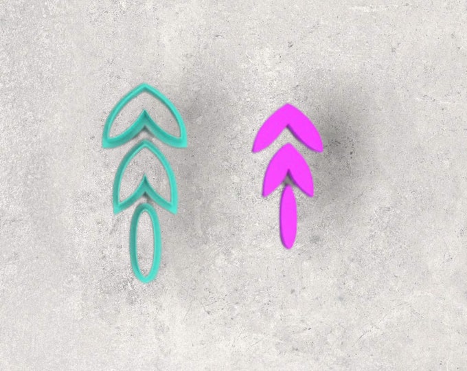 Leaves Dangle Arch Clay Cutter| Polymer clay shape cutter | embossing cutter |earring shape mold | ceramic pottery