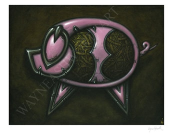 MetaLife: "Pigginium" Giclée Fine Art Print Firmado por el artista.