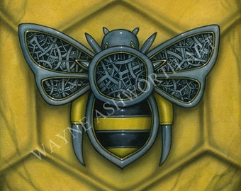 MetaLife: "Bumblebinium" Giclée Fine Art Print Firmado por el artista.