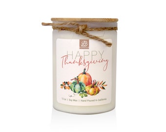 Fall Salted Caramel Pumpkin Candle - 12 oz - Hand-Poured Thanksgiving Gift