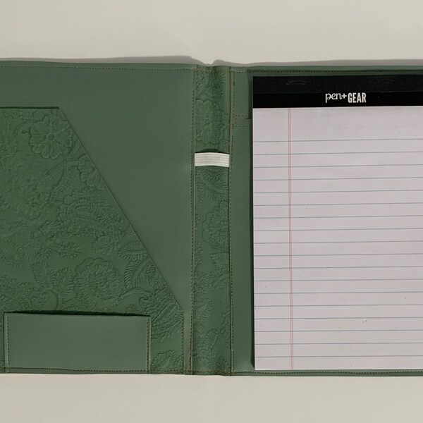 Embossed Green Floral and Solid Green Moondance Notebook Holder