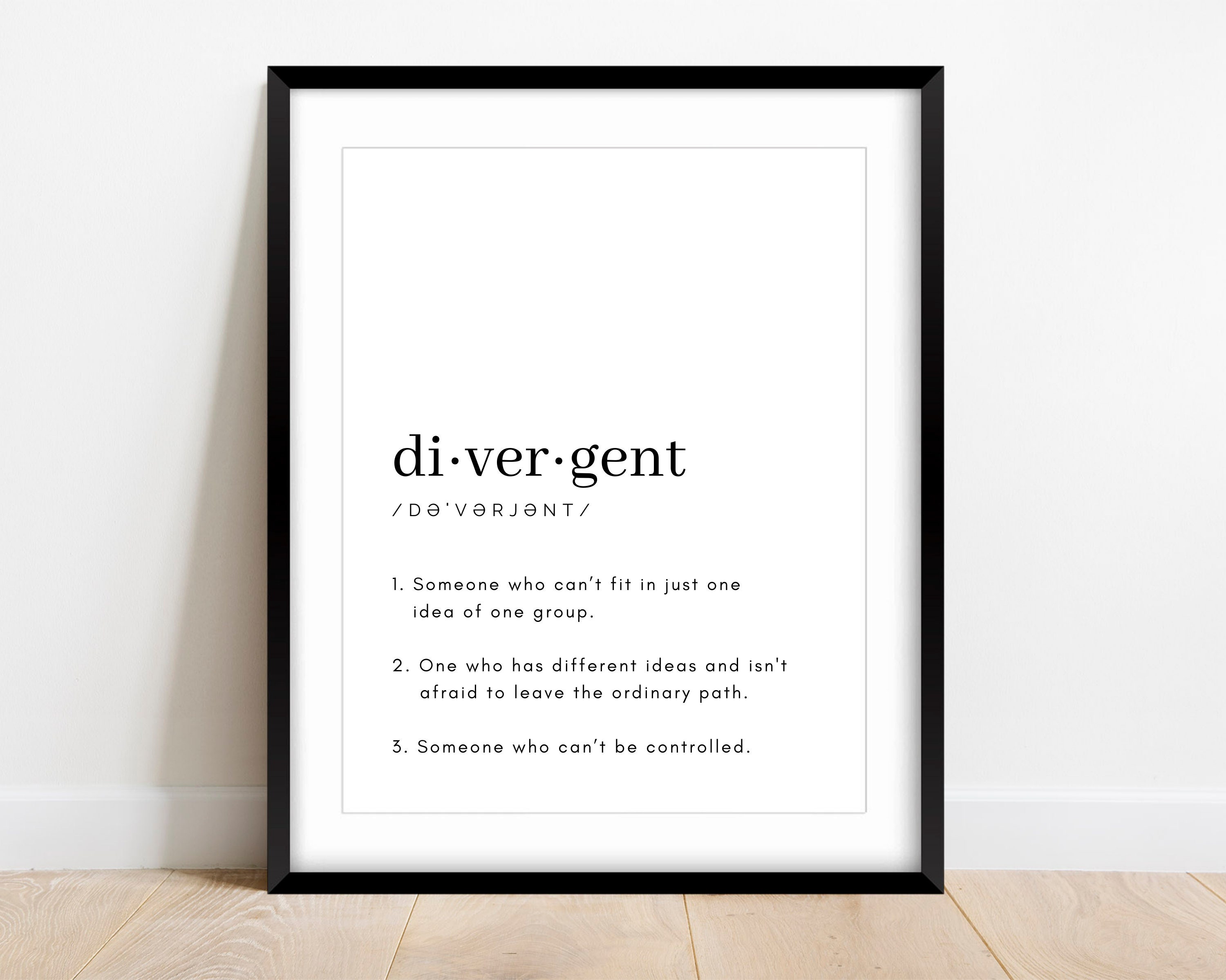 Divergent Definition Print: Typography Quote Art (digital Download) - Etsy  Israel, image size:3000x2400