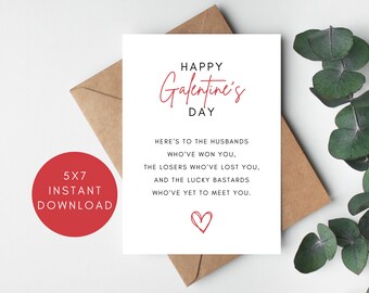 Funny Galentines Day Card, Galentines Day Gift for Best Friend, Valentine Cards for Coworker, Galentines Printable Card, Anti Valentines Day