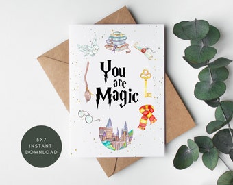 You are Magic Card, Digital Greeting Card, Printable Anniversary Card, Boyfriend Gift, Wizarding Magic Fan Card, I Love You Card