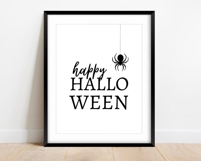 Happy Halloween Sign, Halloween Wall Art, Halloween Decor, Halloween Prints, Fall Sign, Spooky Wall Art, When Witches Go Riding in the Night image 1