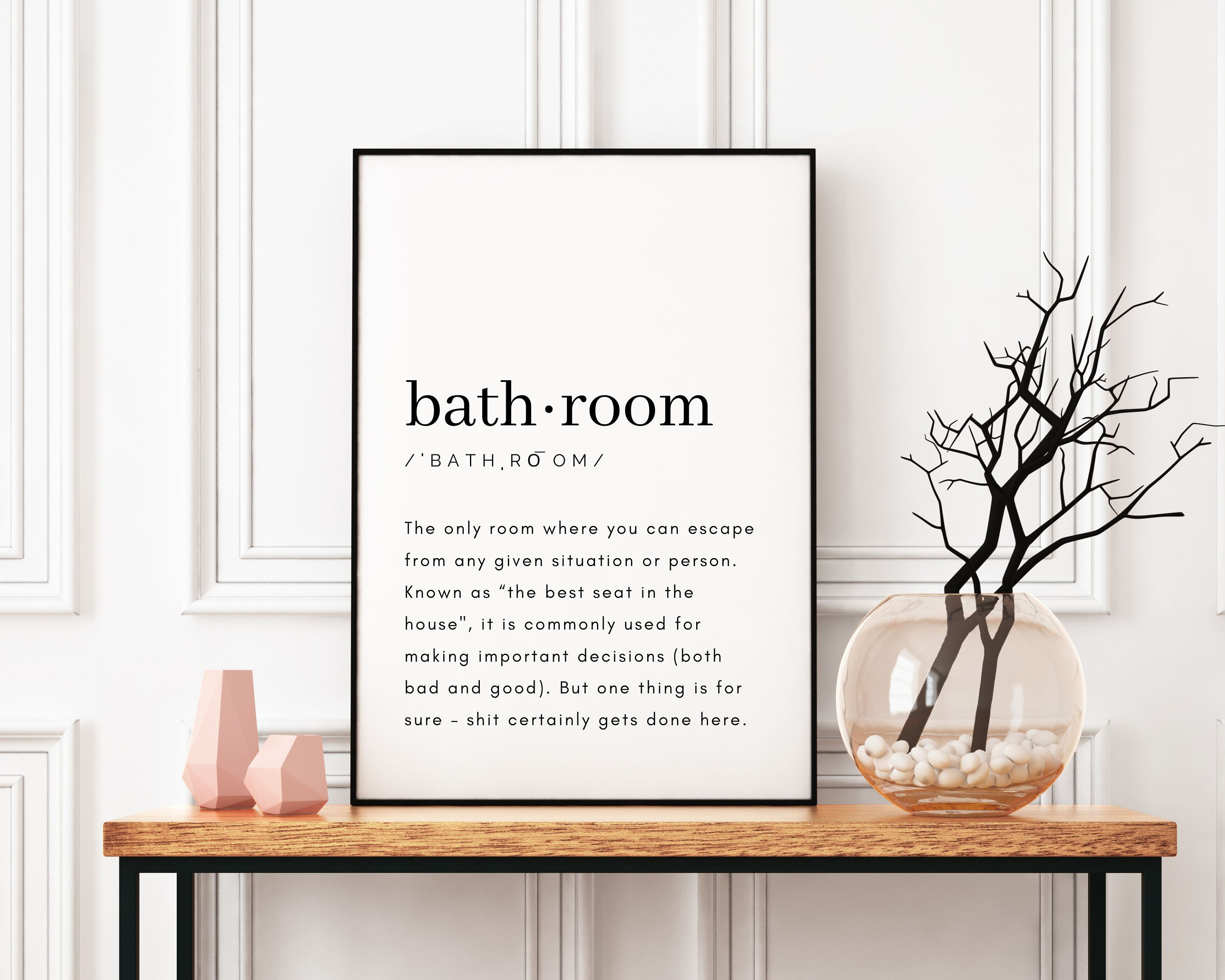 Bathroom Definition Wall Art Printable Bathroom Wall Art Etsy