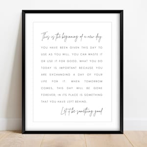 This is the beginning of a New Day Quote Sign, Inspirational Sign Wall Art, Home Decor, Living Room Sign, Office Wall Decor, Office Decor