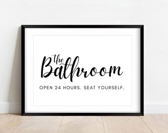 Bathroom Decor, Bathroom Wall Decor, Bathroom Print, Home Wall Decor, Bathroom Wall Art, Bathroom Sign, Guest Bathroom Sign, Bathroom Art
