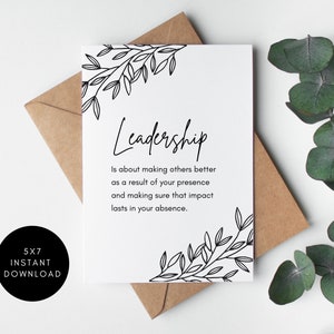Citaat leiderschap, inspirerende kaarten, cadeau-idee baas, cadeau leider, cadeau idee collega, cadeau leraar, vaderkaart, cadeau-idee promotie