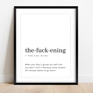 Funny Swear Word Definition Art: "The Fuckening" (Digital Download) image 1