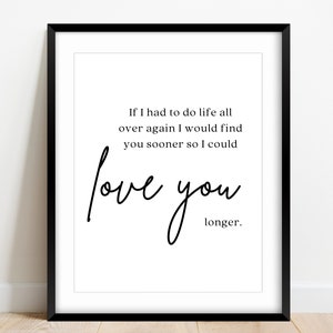 Placas de amor de alma gêmea - Se eu tivesse que fazer tudo de novo, citação para impressão, presente de inauguração, presente de casamento, presente para recém-casados, impressões de arte de parede de amor