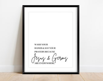 Wash Your Hands and Say Your Prayers, Bathroom Sign, Bathroom Decor, Christian Bathroom Art, Christian House Decor, Bathroom Art, Half Bath