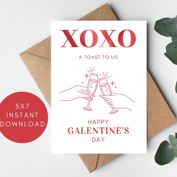 Funny Galentines Day Card, Galentines Day Gift for Best Friend, Valentine Cards for Coworker, Galentines Printable Card, Anti Valentines Day