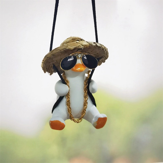 Cool Swinging Duck Car Hanging Ornament, Pendant Interior Rearview Mirror  Decoration and Car Rear View Mirrior Hanging Accessories (Cool Duck-2)