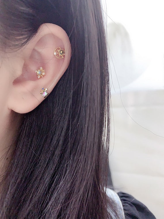 Flower Tragus Piercing Helix Piercing Cartilage Piercing 