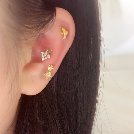 Pineapple clearance tragus earring