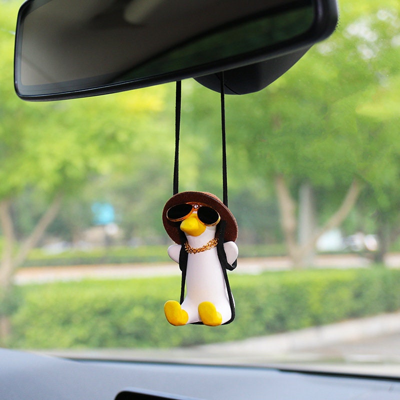 Car Swinging Ornament Rear View Mirror Accessories Cute Car - Temu